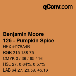 Color code: Benjamin Moore - 126 - Pumpkin Spice | qconv.com