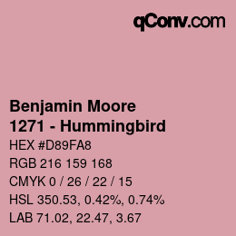 Color code: Benjamin Moore - 1271 - Hummingbird | qconv.com