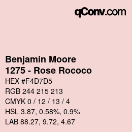Color code: Benjamin Moore - 1275 - Rose Rococo | qconv.com