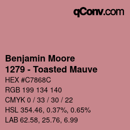カラーコード: Benjamin Moore - 1279 - Toasted Mauve | qconv.com