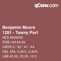 Color code: Benjamin Moore - 1281 - Tawny Port | qconv.com