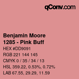 Color code: Benjamin Moore - 1285 - Pink Buff | qconv.com