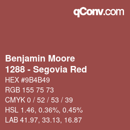 Color code: Benjamin Moore - 1288 - Segovia Red | qconv.com