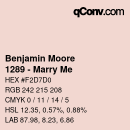 Code couleur: Benjamin Moore - 1289 - Marry Me | qconv.com