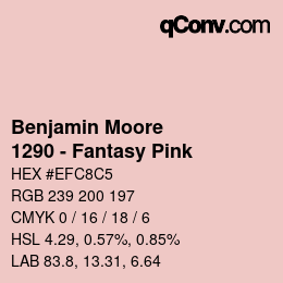 Color code: Benjamin Moore - 1290 - Fantasy Pink | qconv.com
