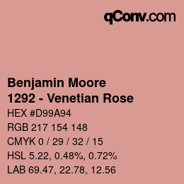 Color code: Benjamin Moore - 1292 - Venetian Rose | qconv.com
