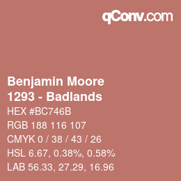 Código de color: Benjamin Moore - 1293 - Badlands | qconv.com