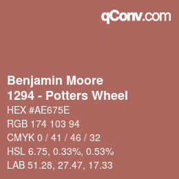 Code couleur: Benjamin Moore - 1294 - Potters Wheel | qconv.com