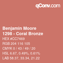 Color code: Benjamin Moore - 1298 - Coral Bronze | qconv.com