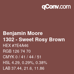 Farbcode: Benjamin Moore - 1302 - Sweet Rosy Brown | qconv.com
