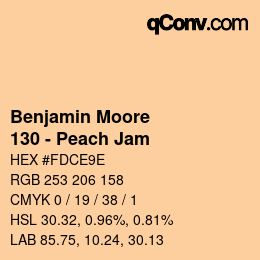Code couleur: Benjamin Moore - 130 - Peach Jam | qconv.com