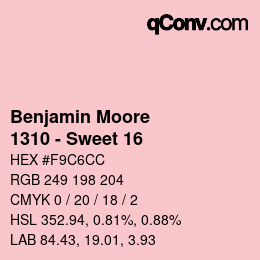 Code couleur: Benjamin Moore - 1310 - Sweet 16 | qconv.com