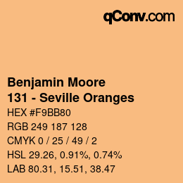 Code couleur: Benjamin Moore - 131 - Seville Oranges | qconv.com