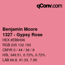 Color code: Benjamin Moore - 1327 - Gypsy Rose | qconv.com