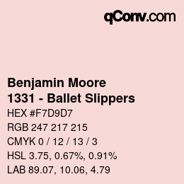 Color code: Benjamin Moore - 1331 - Ballet Slippers | qconv.com