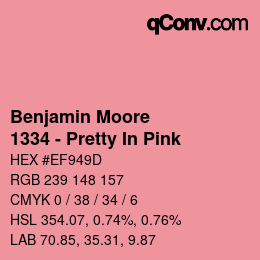 カラーコード: Benjamin Moore - 1334 - Pretty In Pink | qconv.com