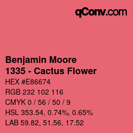 Color code: Benjamin Moore - 1335 - Cactus Flower | qconv.com