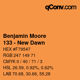 Código de color: Benjamin Moore - 133 - New Dawn | qconv.com