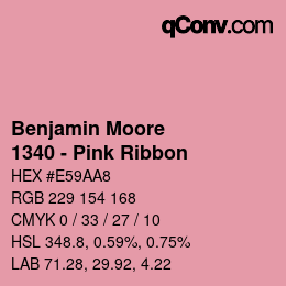 Color code: Benjamin Moore - 1340 - Pink Ribbon | qconv.com