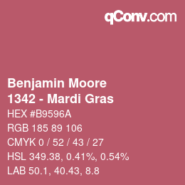 Código de color: Benjamin Moore - 1342 - Mardi Gras | qconv.com
