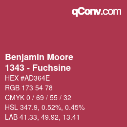 Código de color: Benjamin Moore - 1343 - Fuchsine | qconv.com