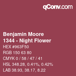Color code: Benjamin Moore - 1344 - Night Flower | qconv.com