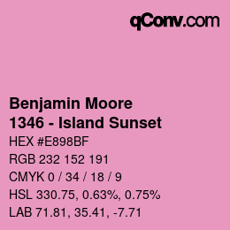 Color code: Benjamin Moore - 1346 - Island Sunset | qconv.com