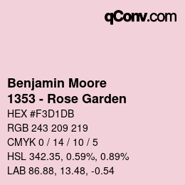 Code couleur: Benjamin Moore - 1353 - Rose Garden | qconv.com