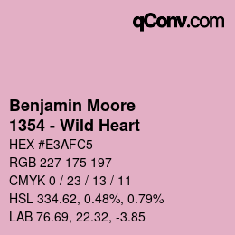 Código de color: Benjamin Moore - 1354 - Wild Heart | qconv.com