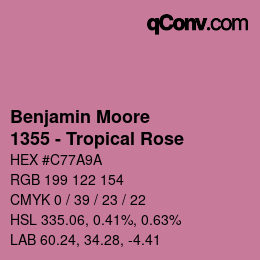 Farbcode: Benjamin Moore - 1355 - Tropical Rose | qconv.com