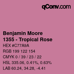 Color code: Benjamin Moore - 1355 - Tropical Rose | qconv.com