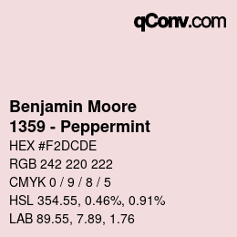 Código de color: Benjamin Moore - 1359 - Peppermint | qconv.com