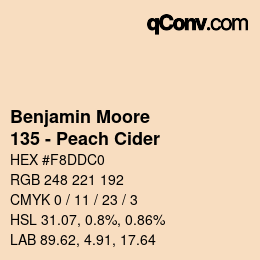 Código de color: Benjamin Moore - 135 - Peach Cider | qconv.com