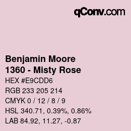 Code couleur: Benjamin Moore - 1360 - Misty Rose | qconv.com