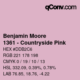 カラーコード: Benjamin Moore - 1361 - Countryside Pink | qconv.com