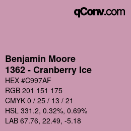 Color code: Benjamin Moore - 1362 - Cranberry Ice | qconv.com