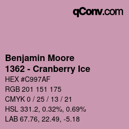 Code couleur: Benjamin Moore - 1362 - Cranberry Ice | qconv.com