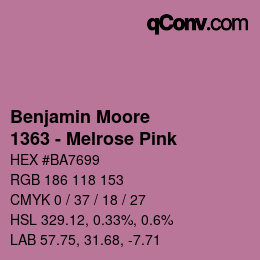 カラーコード: Benjamin Moore - 1363 - Melrose Pink | qconv.com