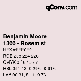 カラーコード: Benjamin Moore - 1366 - Rosemist | qconv.com