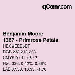 Code couleur: Benjamin Moore - 1367 - Primrose Petals | qconv.com