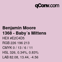 Código de color: Benjamin Moore - 1368 - Baby´s Mittens | qconv.com