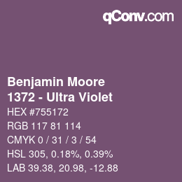 Color code: Benjamin Moore - 1372 - Ultra Violet | qconv.com