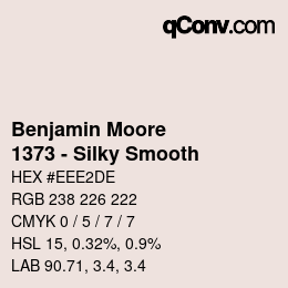 Color code: Benjamin Moore - 1373 - Silky Smooth | qconv.com