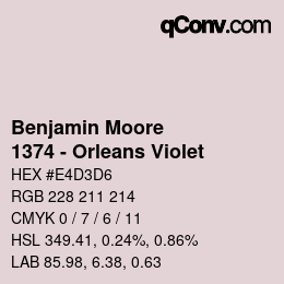 Color code: Benjamin Moore - 1374 - Orleans Violet | qconv.com