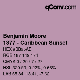 カラーコード: Benjamin Moore - 1377 - Caribbean Sunset | qconv.com