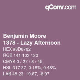 Color code: Benjamin Moore - 1378 - Lazy Afternoon | qconv.com