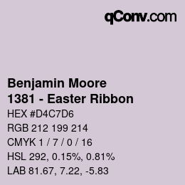 Code couleur: Benjamin Moore - 1381 - Easter Ribbon | qconv.com