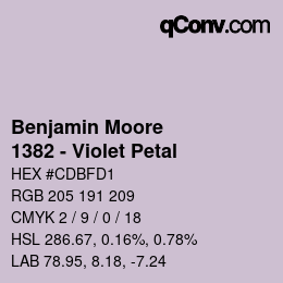 Color code: Benjamin Moore - 1382 - Violet Petal | qconv.com