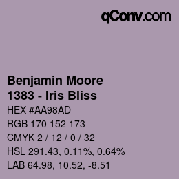 Code couleur: Benjamin Moore - 1383 - Iris Bliss | qconv.com