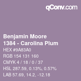 Color code: Benjamin Moore - 1384 - Carolina Plum | qconv.com